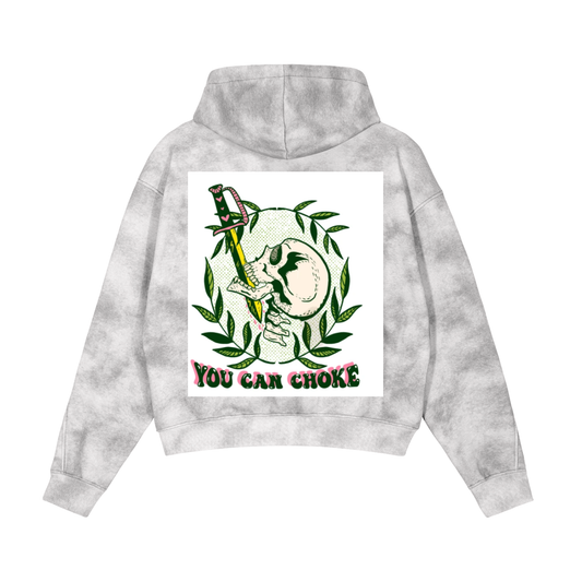 Dirty Washed Boxy Zip-up Fleece Hoodie
