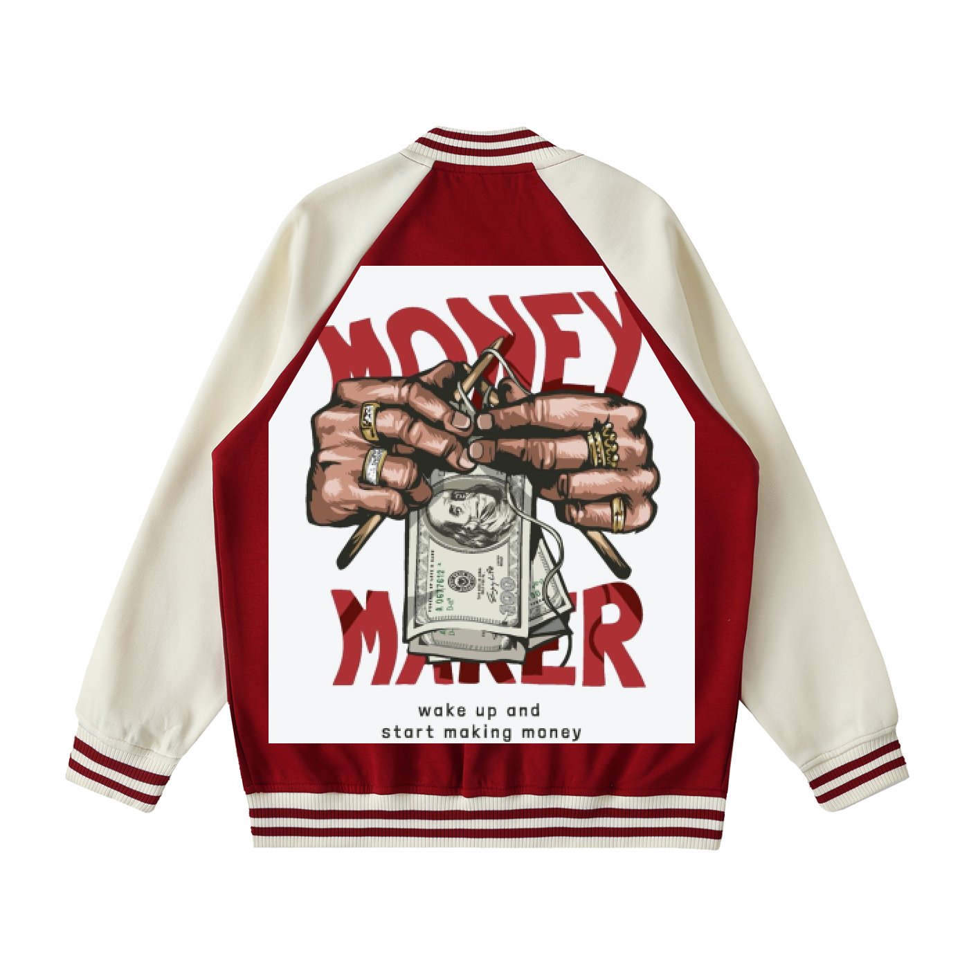 Two Tone Raglan Sleeve Varsity Jacket