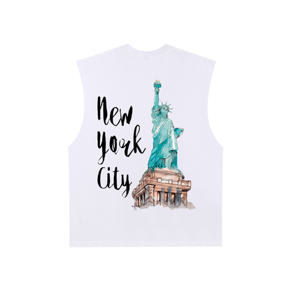 Raw Edge Cotton Tank Top