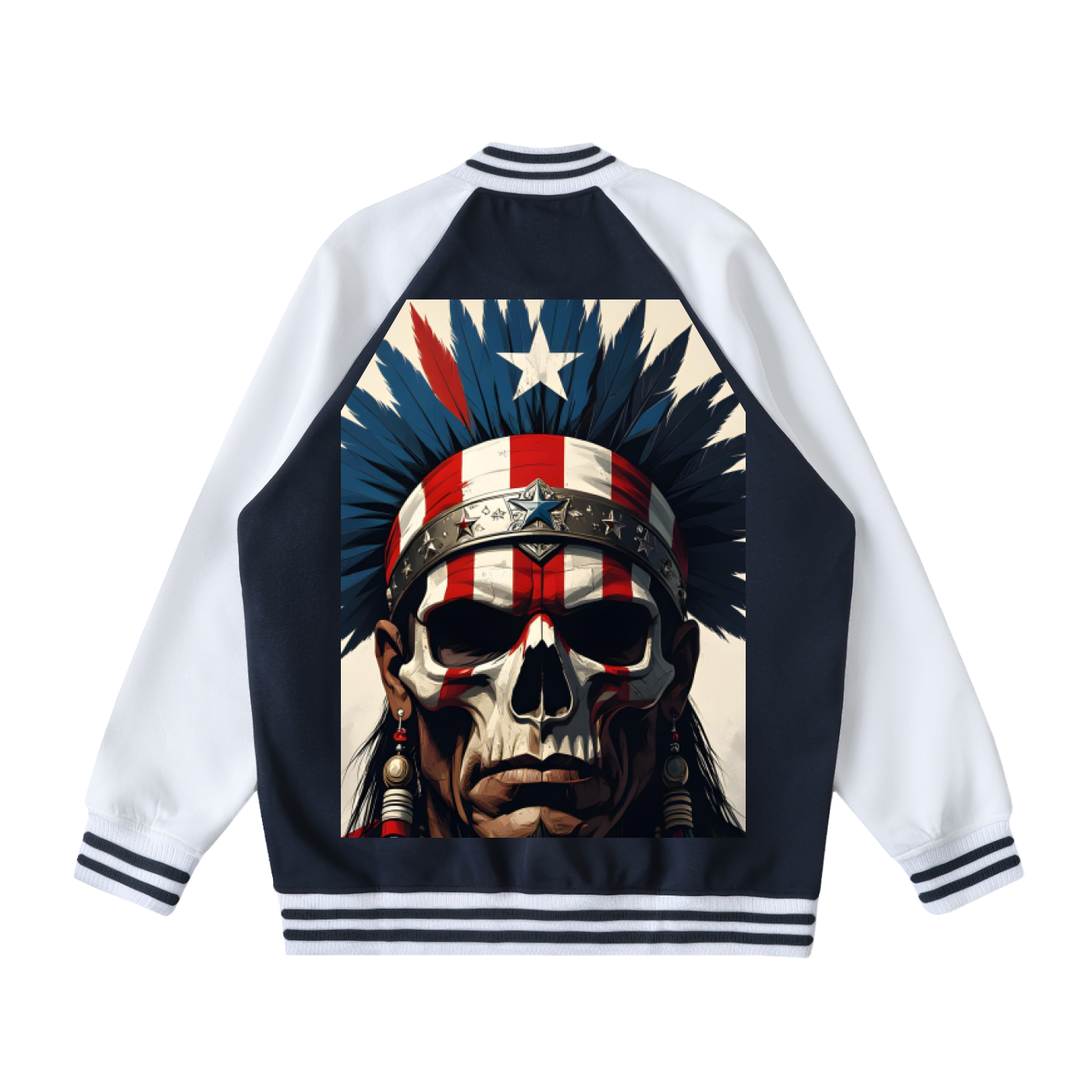 Two Tone Raglan Sleeve Varsity Jacket
