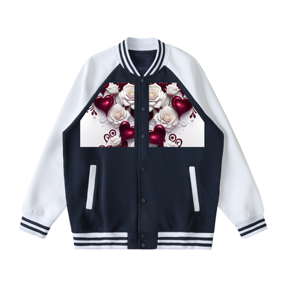 Two Tone Raglan Sleeve Varsity Jacket