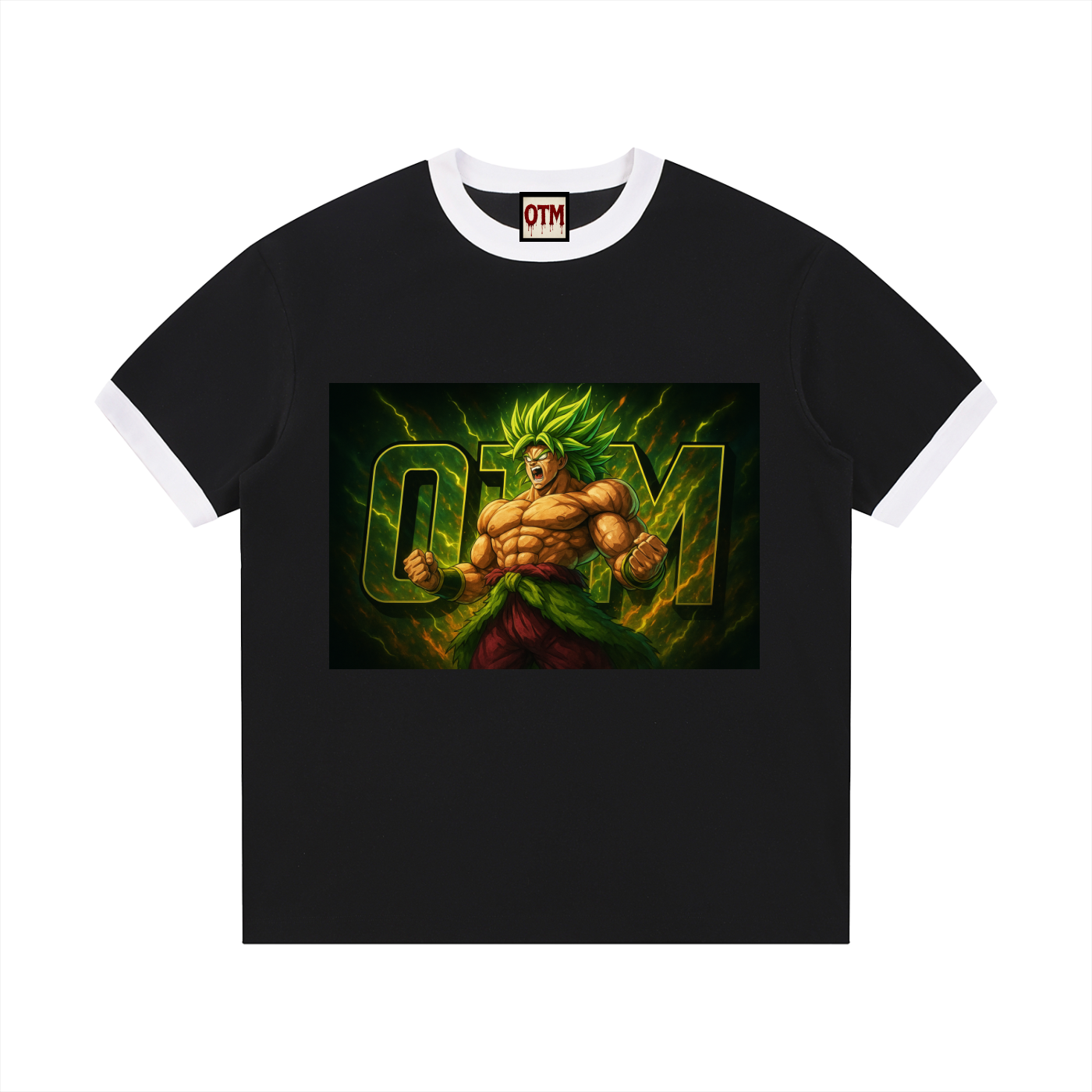 Contrast Edge Ribbed Crewneck T-Shirt