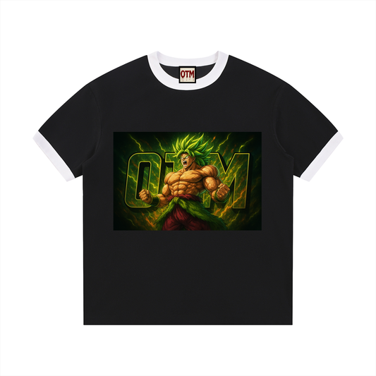 Contrast Edge Ribbed Crewneck T-Shirt