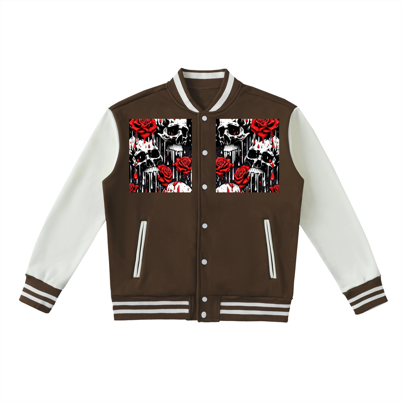 Two-Tone Fleeced Varsity Jacket