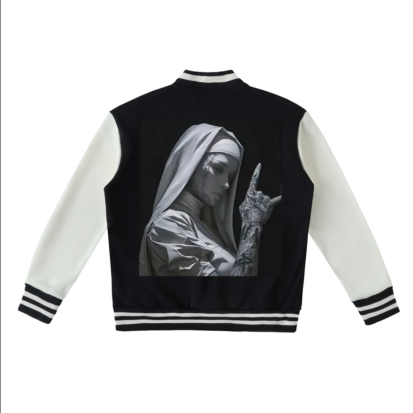Two-Tone Fleeced Varsity Jacket