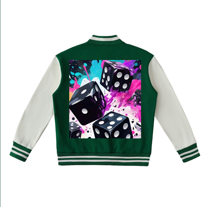 Two-Tone Fleeced Varsity Jacket