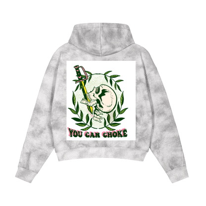 Dirty Washed Boxy Zip-up Fleece Hoodie