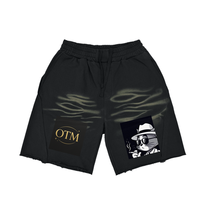 Heavyweight  Vintage Washed  Tiger Stripes Short Pants - 360 GSM