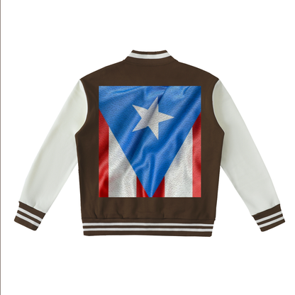 Two-Tone Fleeced Varsity Jacket