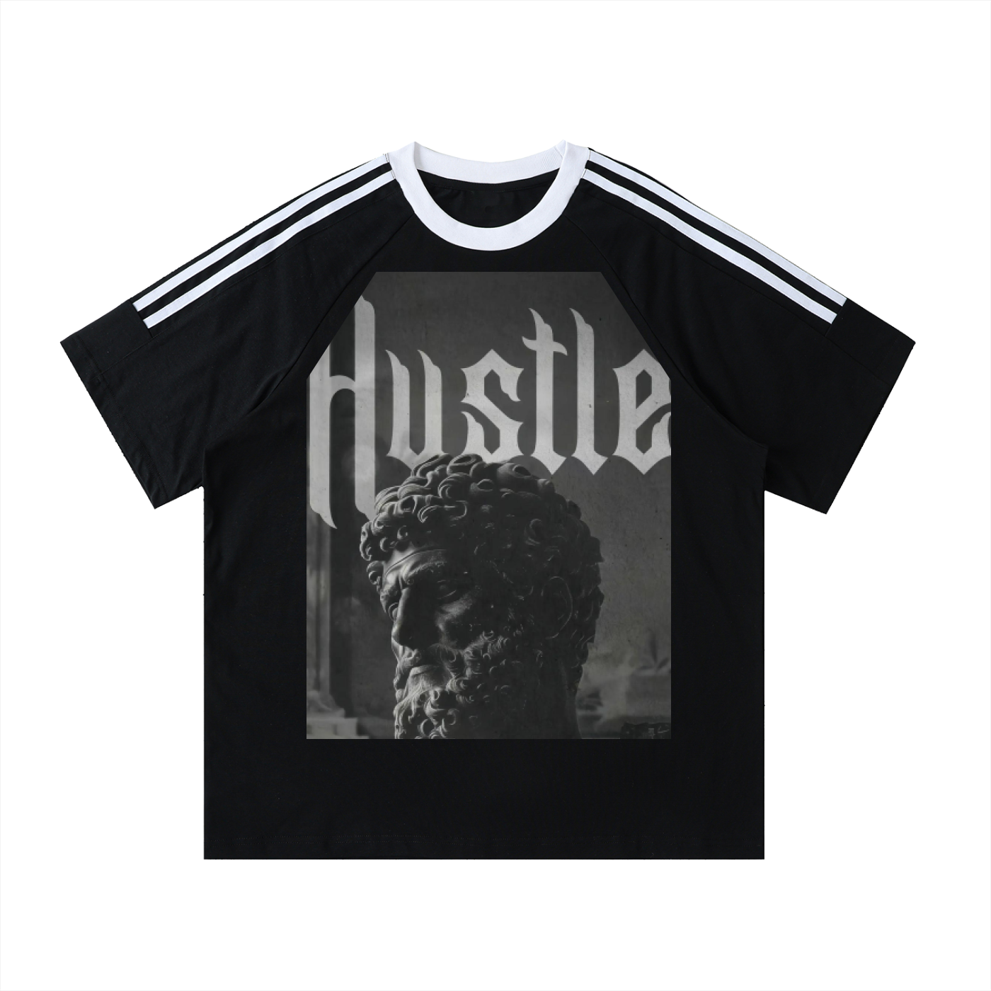 Contrast Tape Crewneck Cotton T-Shirt