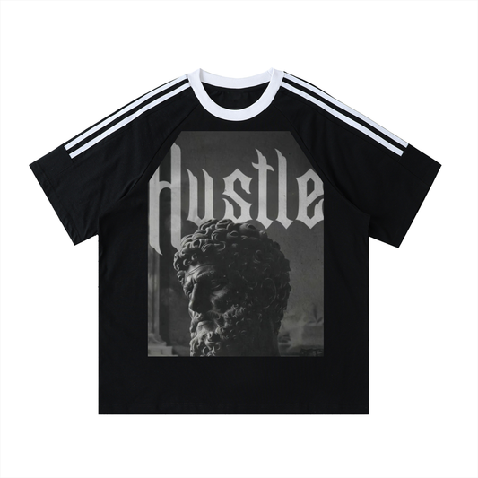 Contrast Tape Crewneck Cotton T-Shirt