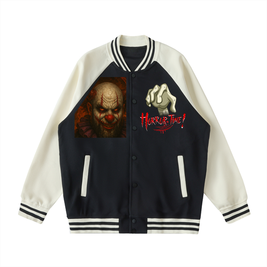 Two Tone Raglan Sleeve Varsity Jacket