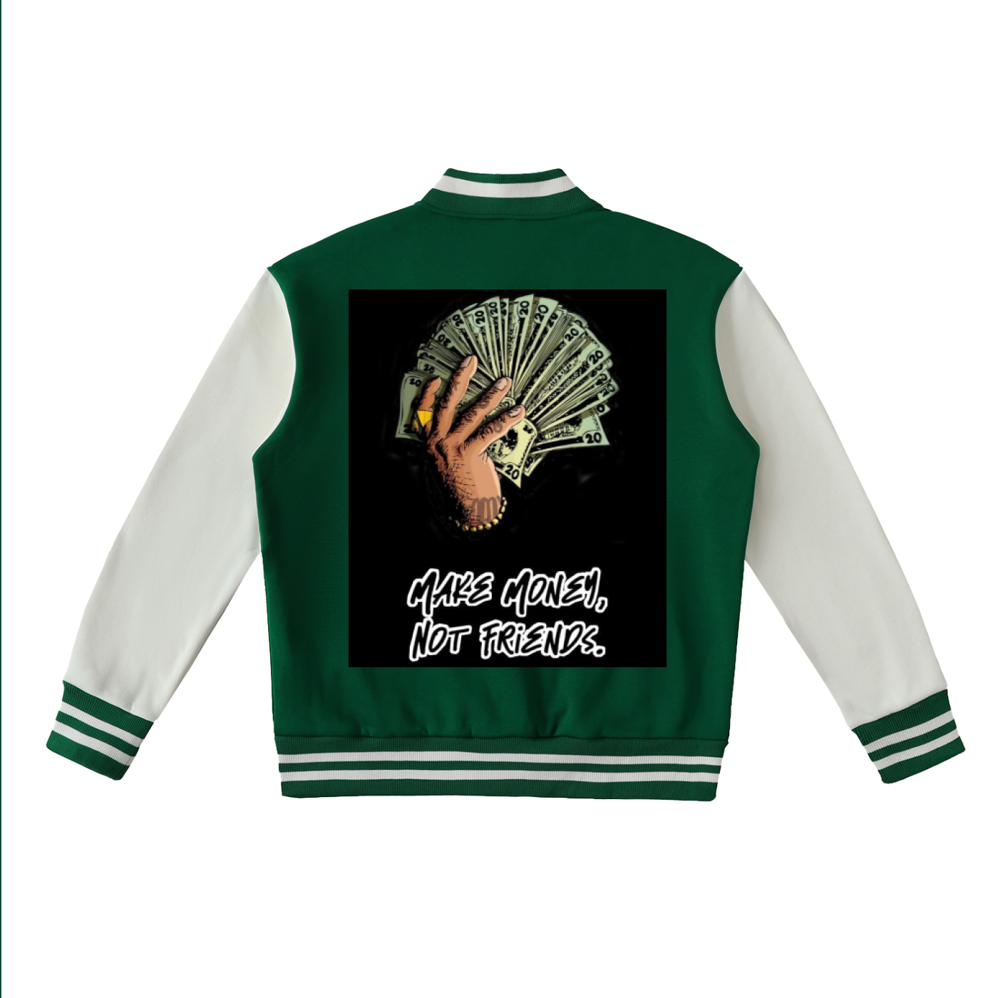 Two-Tone Fleeced Varsity Jacket