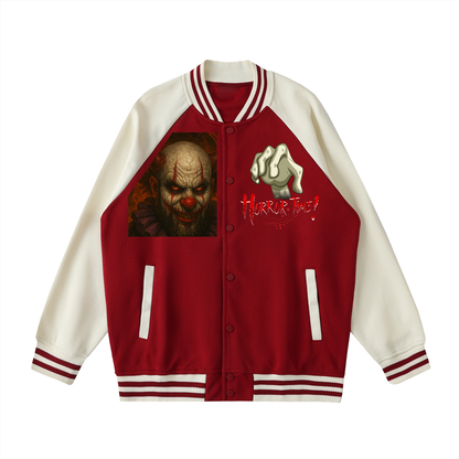 Two Tone Raglan Sleeve Varsity Jacket