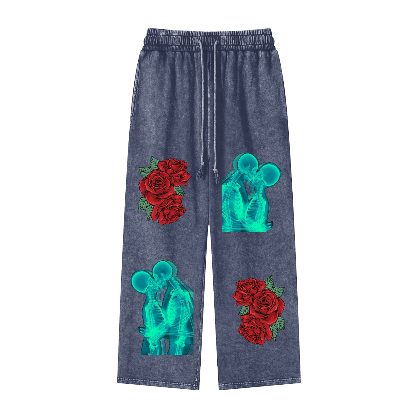 Acid Wash Straight Leg Pants - 360 GSM