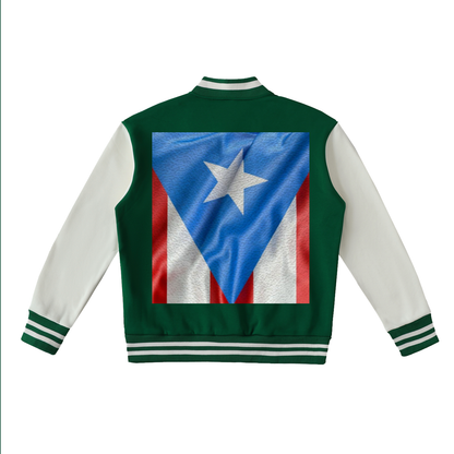 Two-Tone Fleeced Varsity Jacket