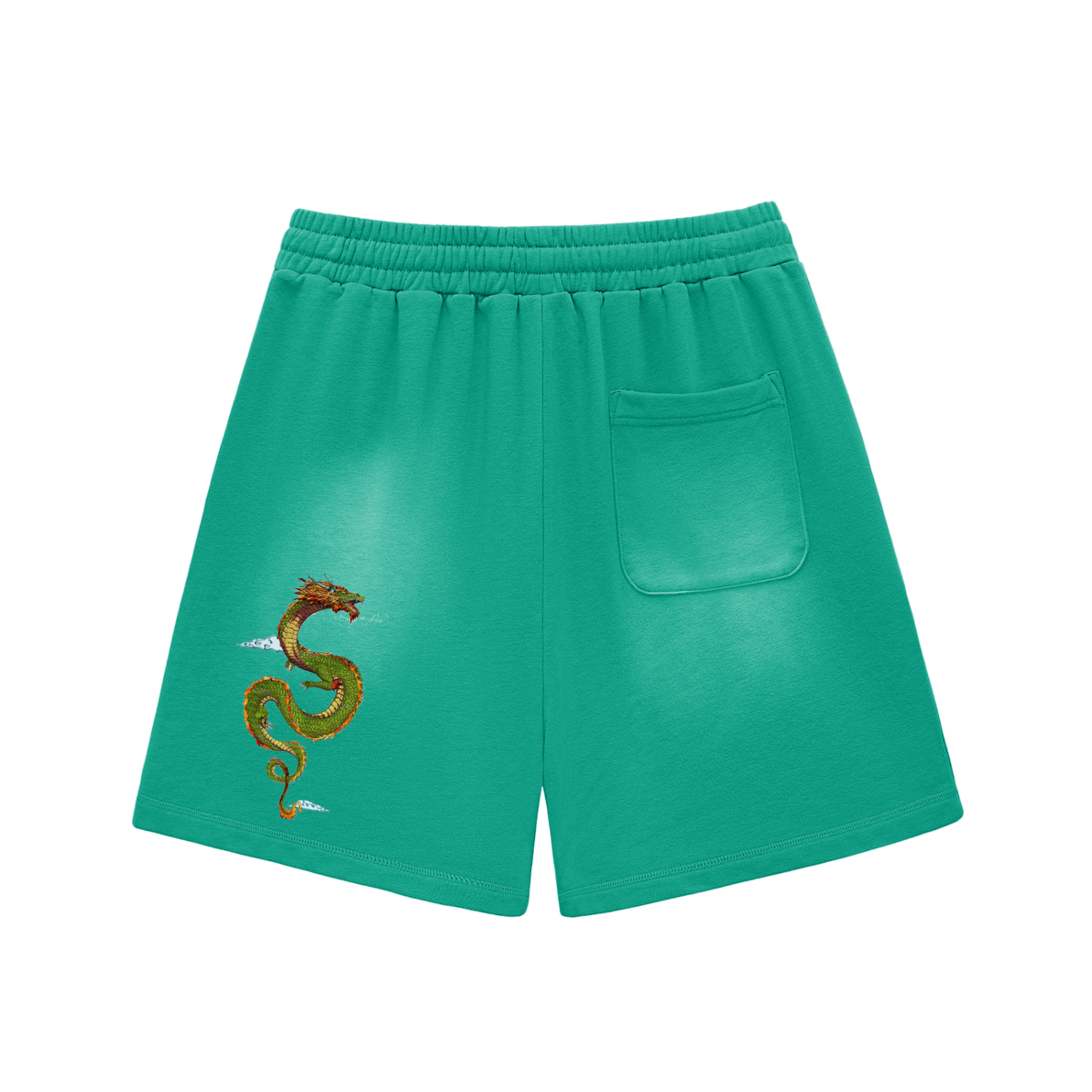 Sun Fade Raw Edge Cotton Shorts