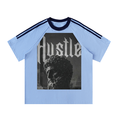 Contrast Tape Crewneck Cotton T-Shirt