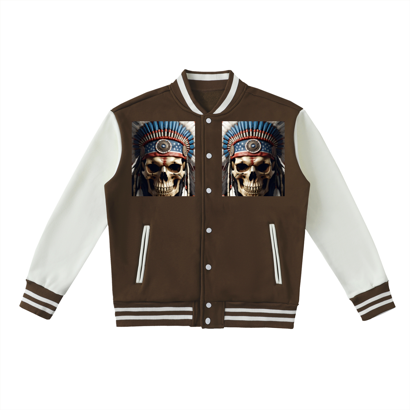 Two-Tone Fleeced Varsity Jacket