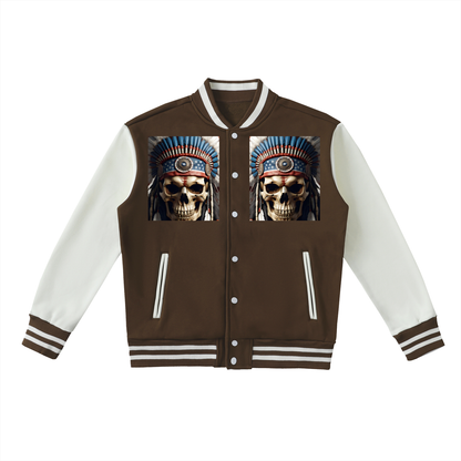 Two-Tone Fleeced Varsity Jacket