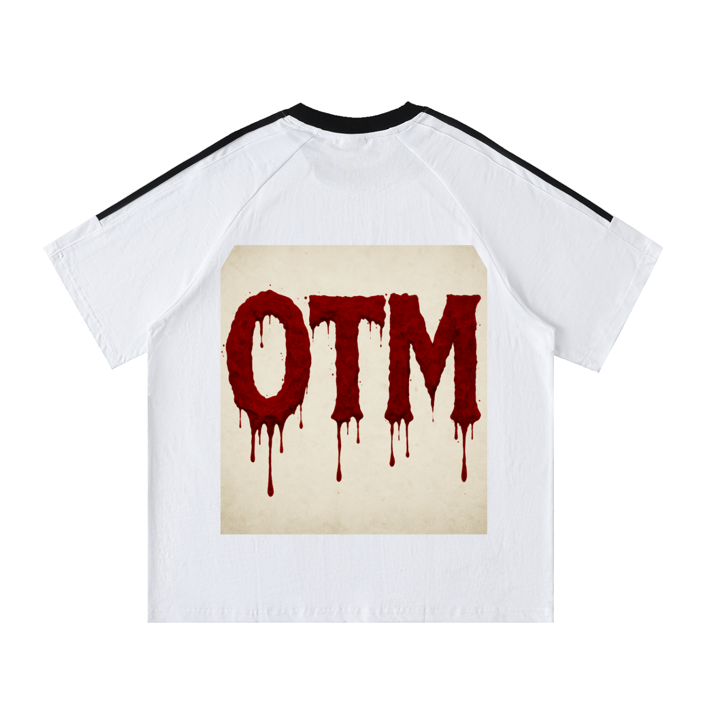 Contrast Tape Crewneck Cotton T-Shirt