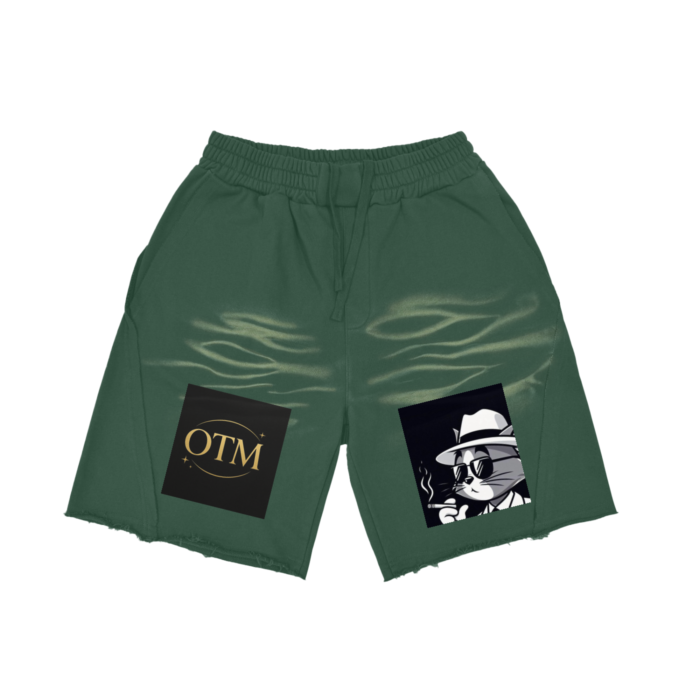 Heavyweight  Vintage Washed  Tiger Stripes Short Pants - 360 GSM