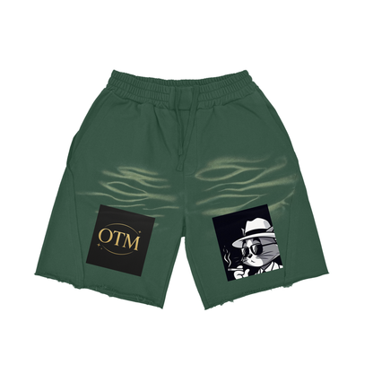Heavyweight  Vintage Washed  Tiger Stripes Short Pants - 360 GSM