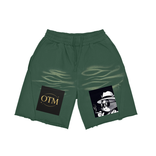 Heavyweight  Vintage Washed  Tiger Stripes Short Pants - 360 GSM