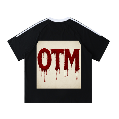 Contrast Tape Crewneck Cotton T-Shirt