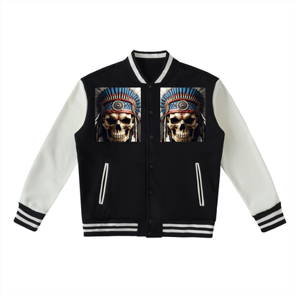 Two-Tone Fleeced Varsity Jacket