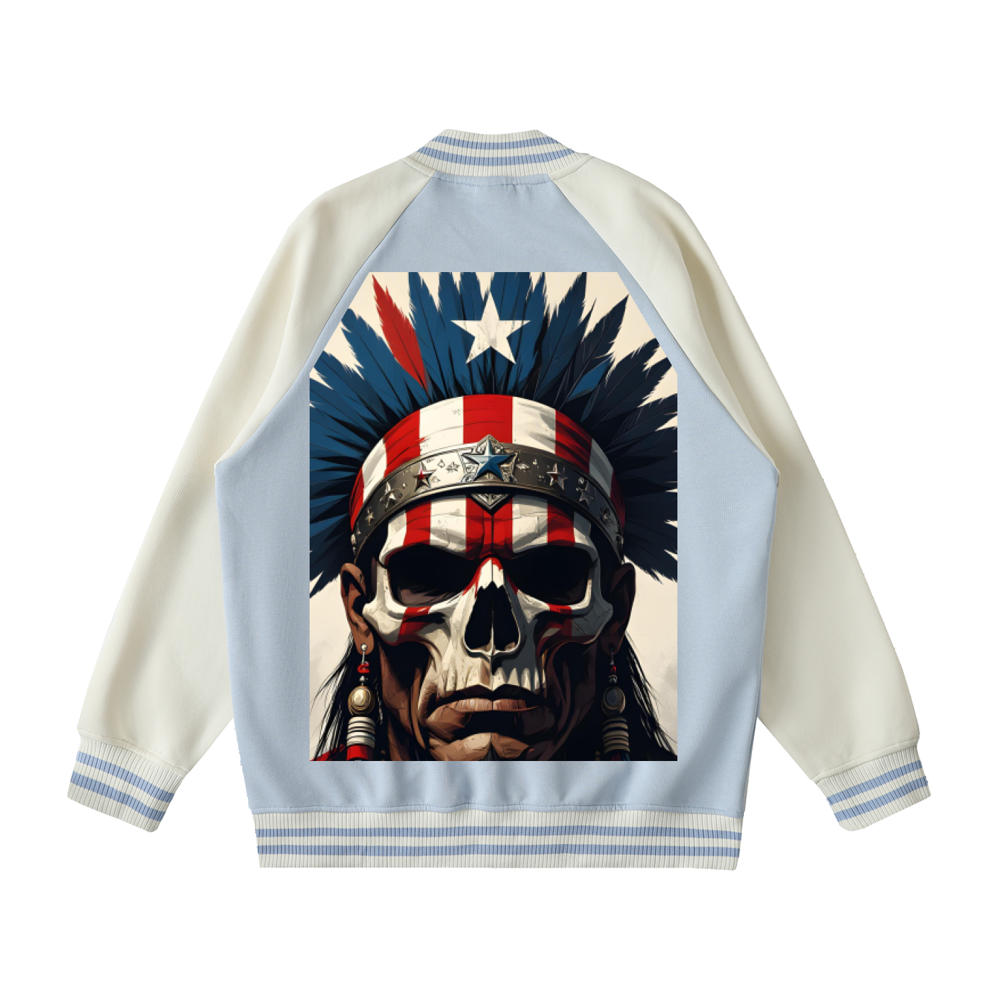 Two Tone Raglan Sleeve Varsity Jacket