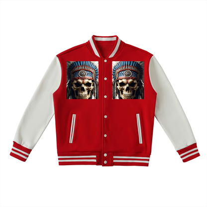 Two-Tone Fleeced Varsity Jacket