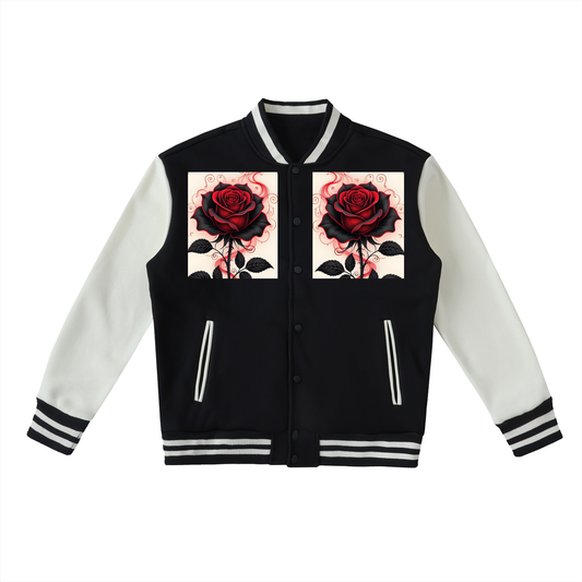 Two-Tone Fleeced Varsity Jacket