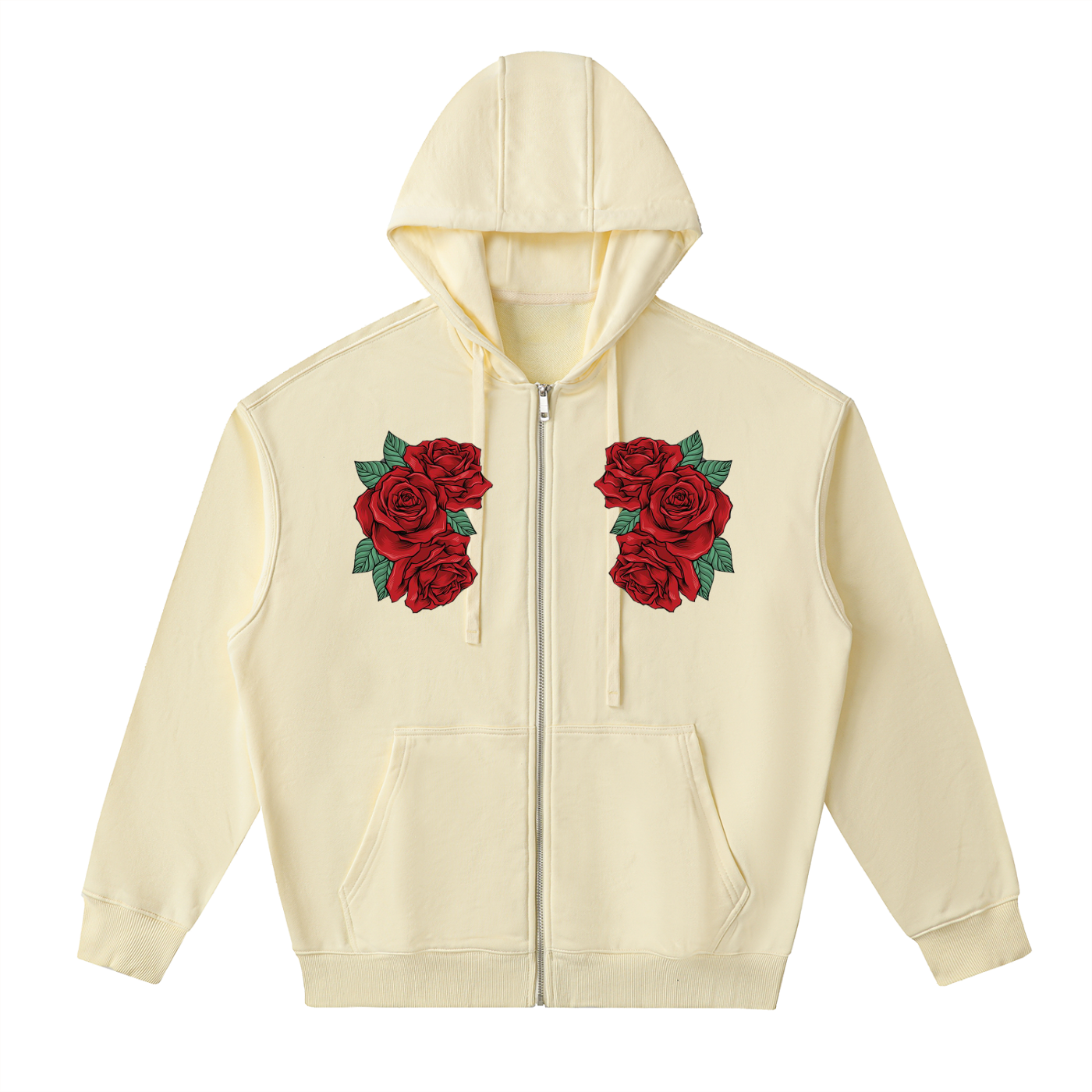 Drop-Shoulder Zip Up Hoodie