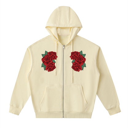 Drop-Shoulder Zip Up Hoodie