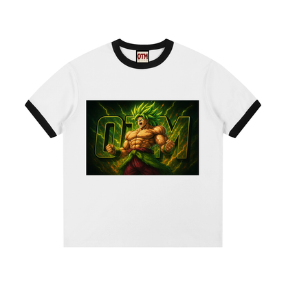 Contrast Edge Ribbed Crewneck T-Shirt