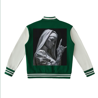 Two-Tone Fleeced Varsity Jacket