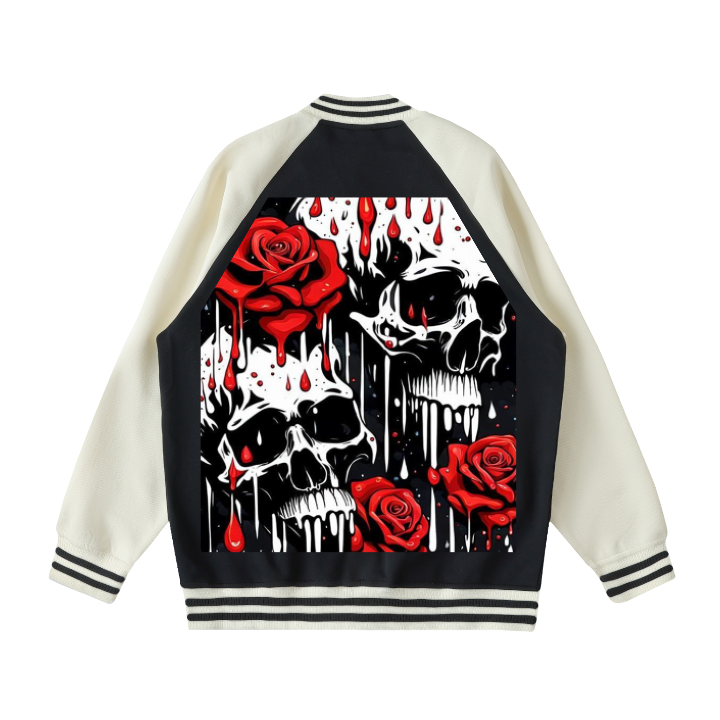 Two Tone Raglan Sleeve Varsity Jacket