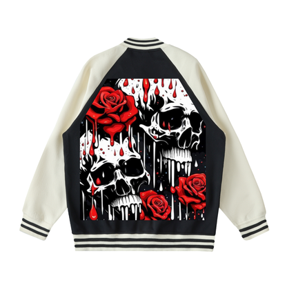 Two Tone Raglan Sleeve Varsity Jacket