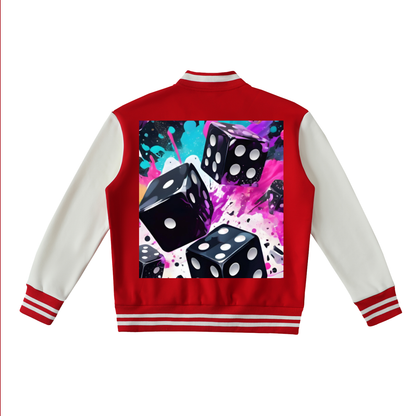 Two-Tone Fleeced Varsity Jacket