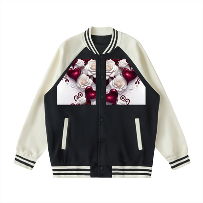Two Tone Raglan Sleeve Varsity Jacket