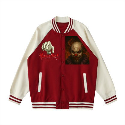 Two Tone Raglan Sleeve Varsity Jacket