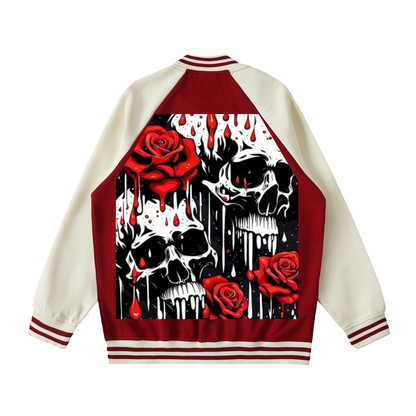 Two Tone Raglan Sleeve Varsity Jacket