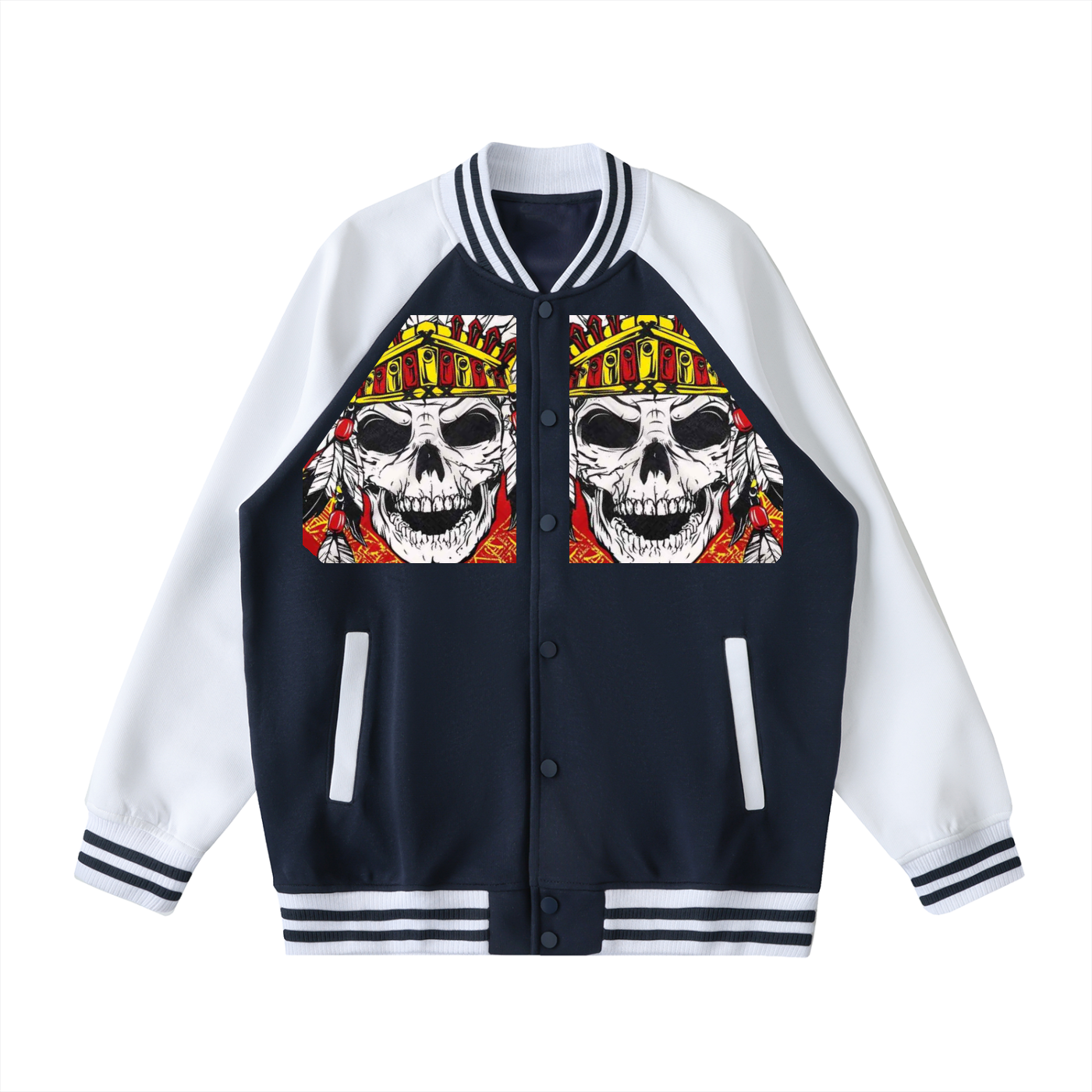 Two Tone Raglan Sleeve Varsity Jacket