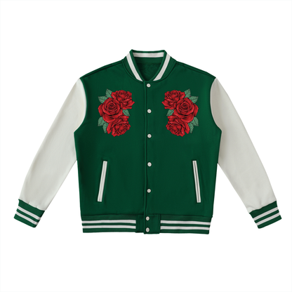 Two-Tone Fleeced Varsity Jacket
