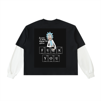 Layered Contrast Sleeve Cotton T-Shirt