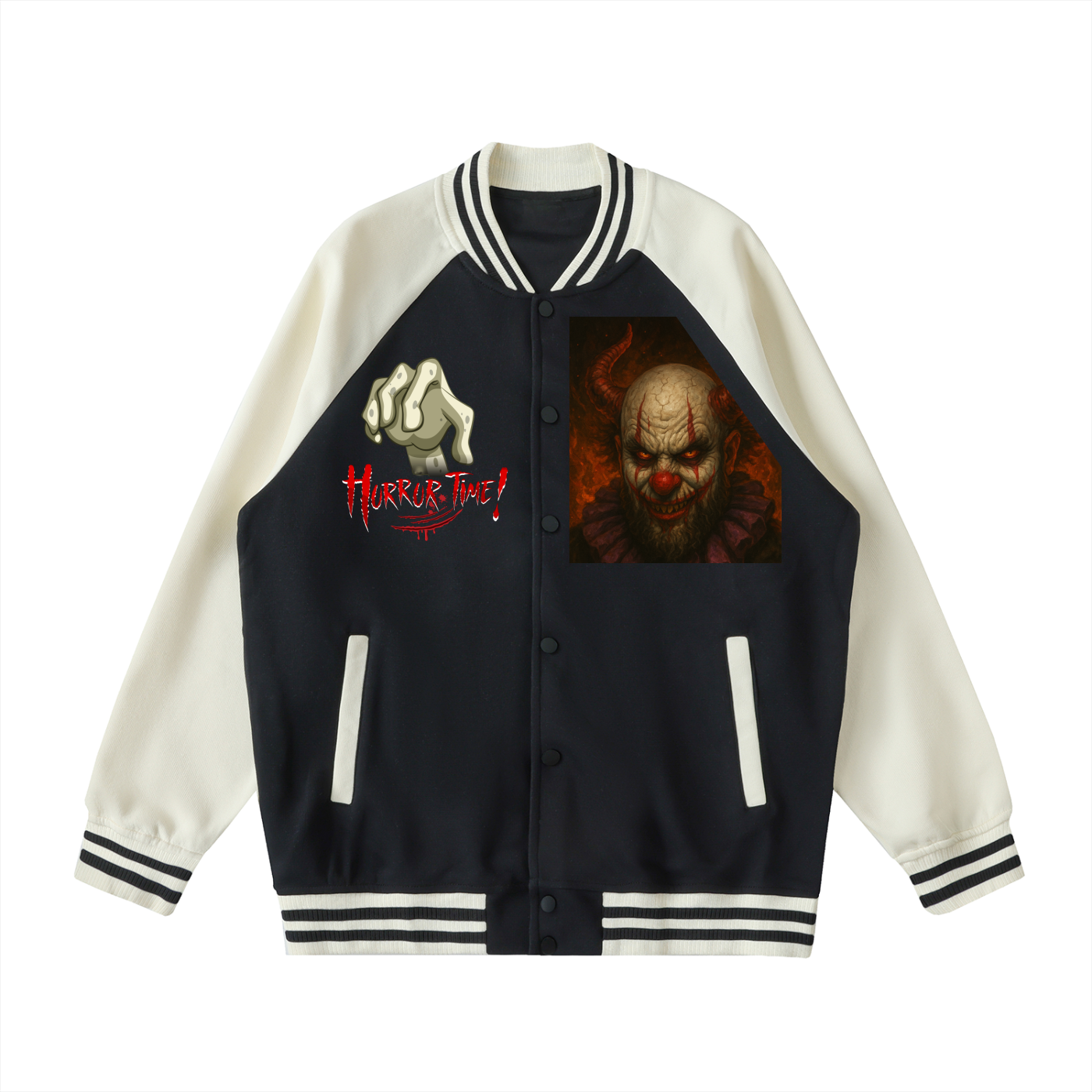 Two Tone Raglan Sleeve Varsity Jacket