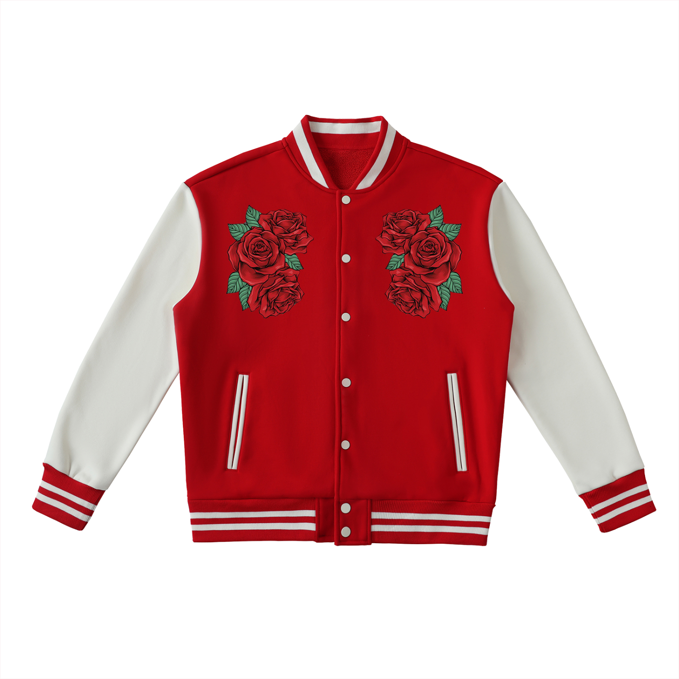 Two-Tone Fleeced Varsity Jacket