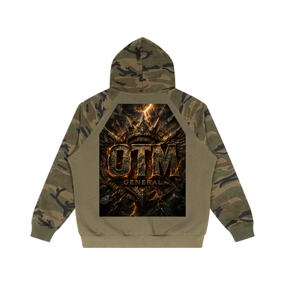 Unisex Camo-Splice Raglan Zip Hoodie