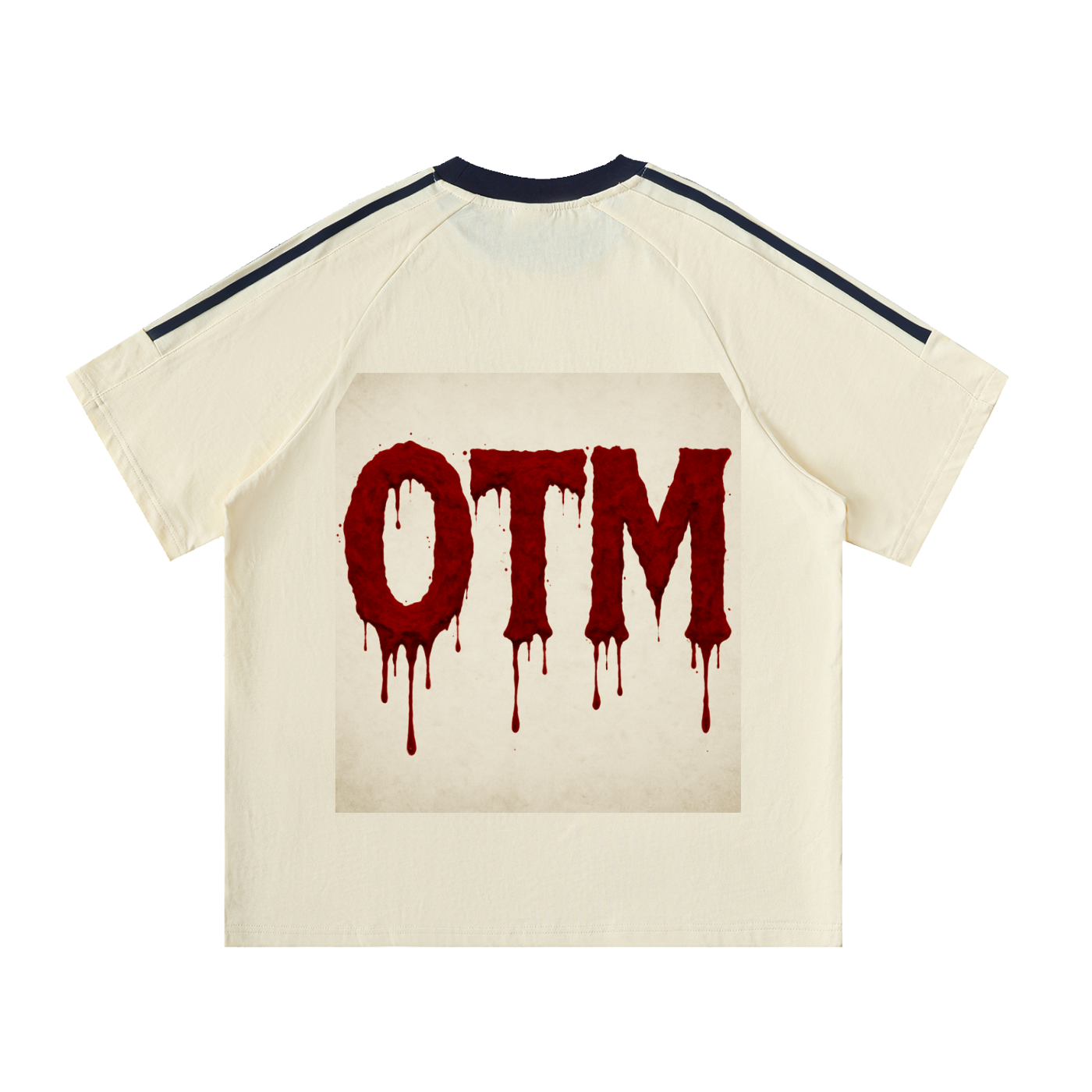 Contrast Tape Crewneck Cotton T-Shirt